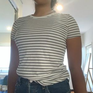 White and Black Striped Tee